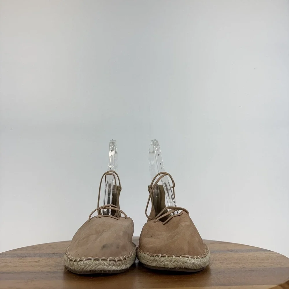 Womens Eileen Fisher Lace Leather Pink Espadrille Flat Sandals Size‎ 10 M GUC